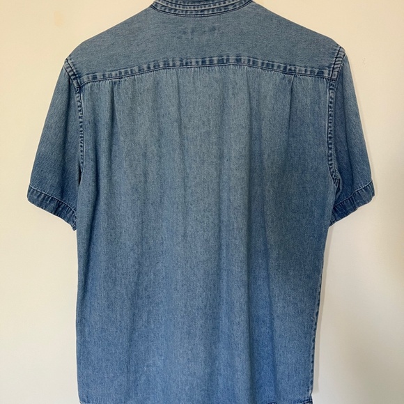 Unisex Vintage Denim Button Down Shirt - Picture 2 of 2